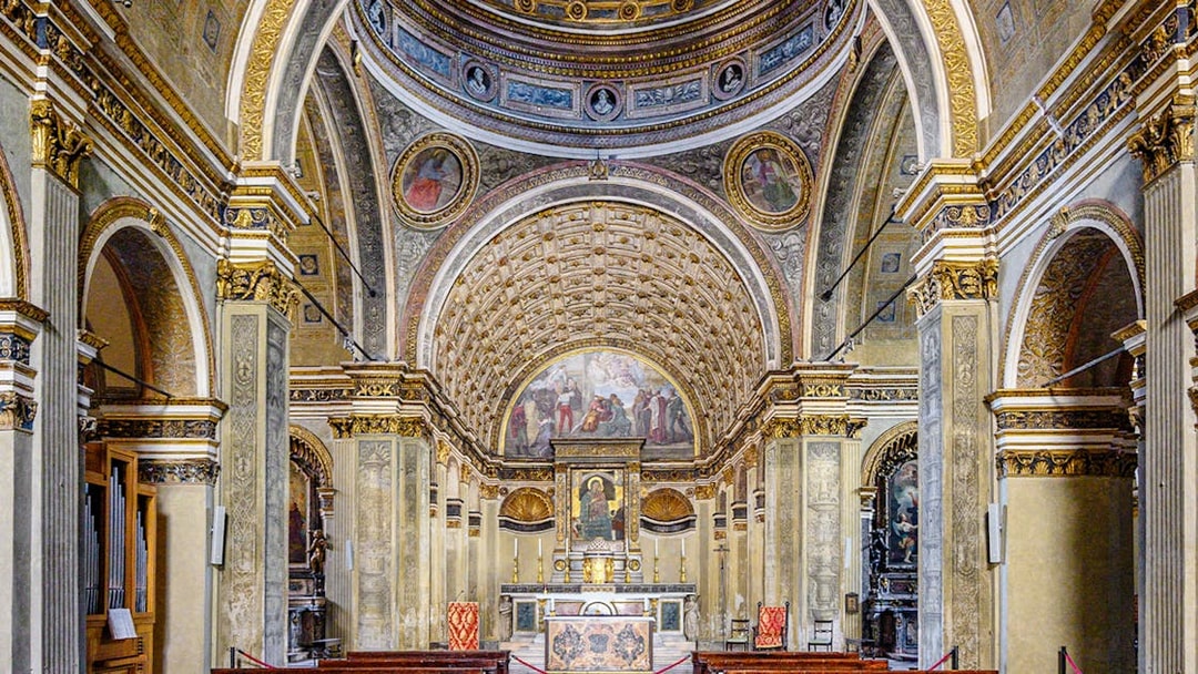 Frescos inside Church of Santa Maria presso San Satiro, Milan.
