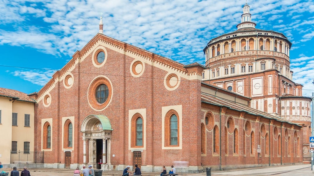 Santa Maria delle Grazie exterior in Milan, site of The Last Supper mural.