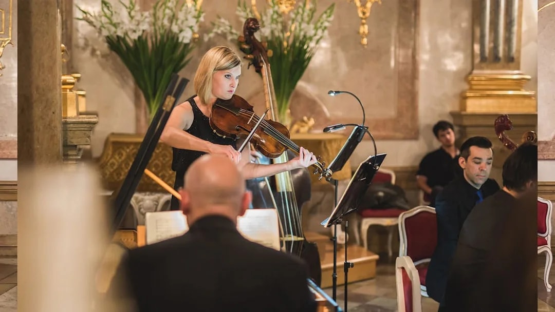 Musicians performing in Mirabell Palace concert hall, Salzburg.
