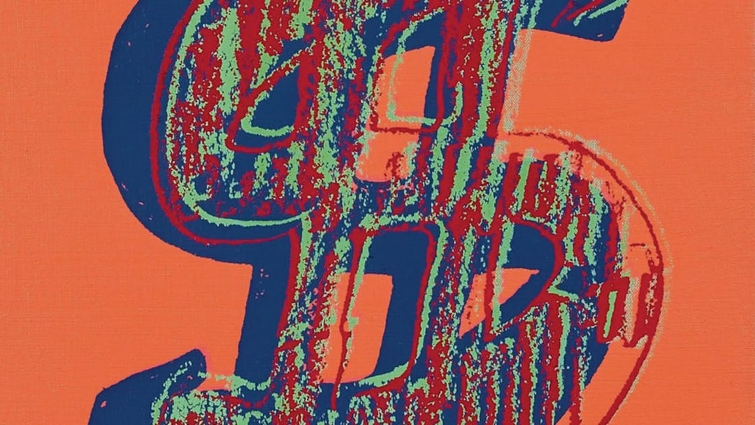 Andy Warhol's dollar sign artwork at Moco Museum, Amsterdam.