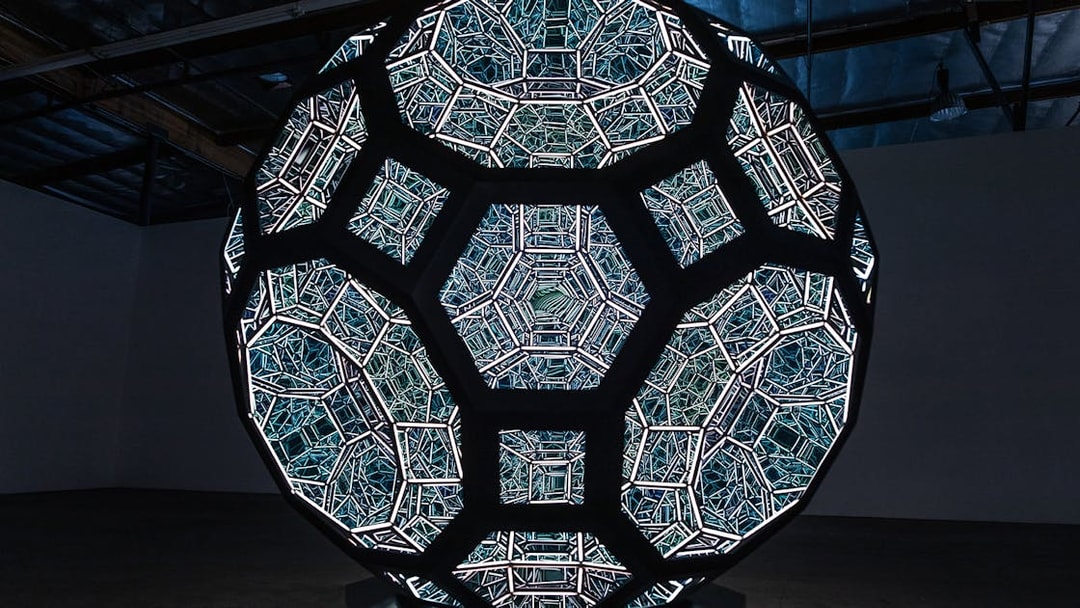 Geometric light sculpture at Moco Museum London exhibit.