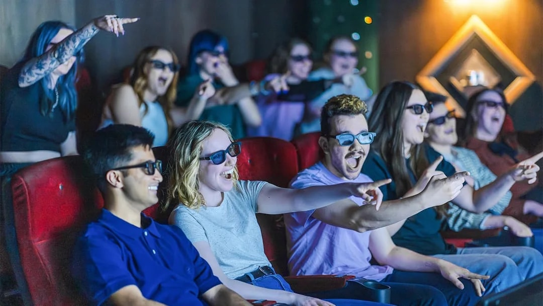 Visitors enjoying a 3D experience at Monopoly Dreams Melbourne.