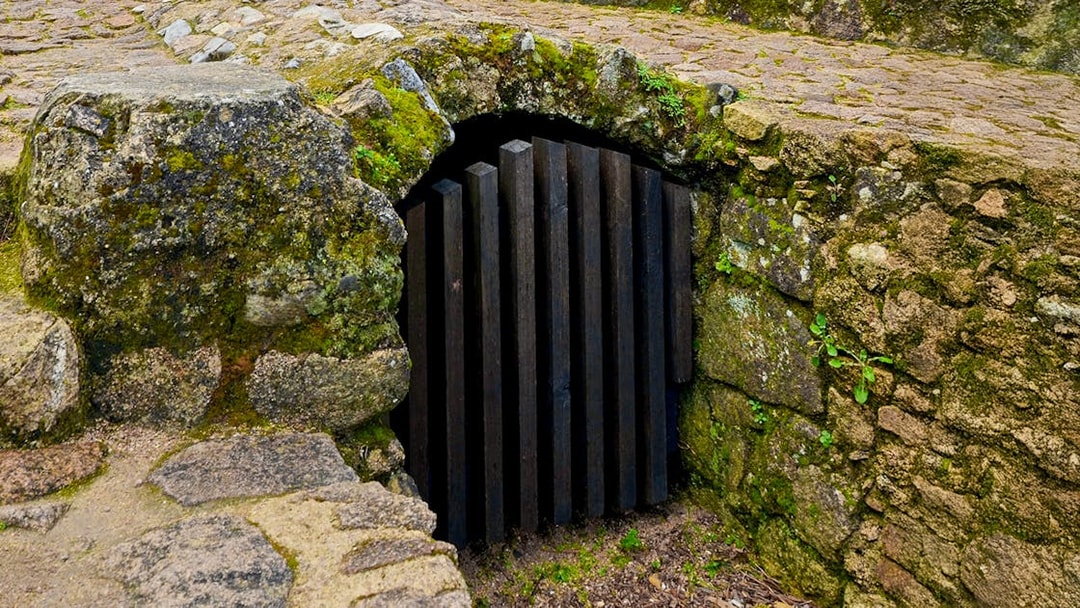 Moorish Castle Door of Betrayal in Sintra, Portugal, featuring ancient stonework.