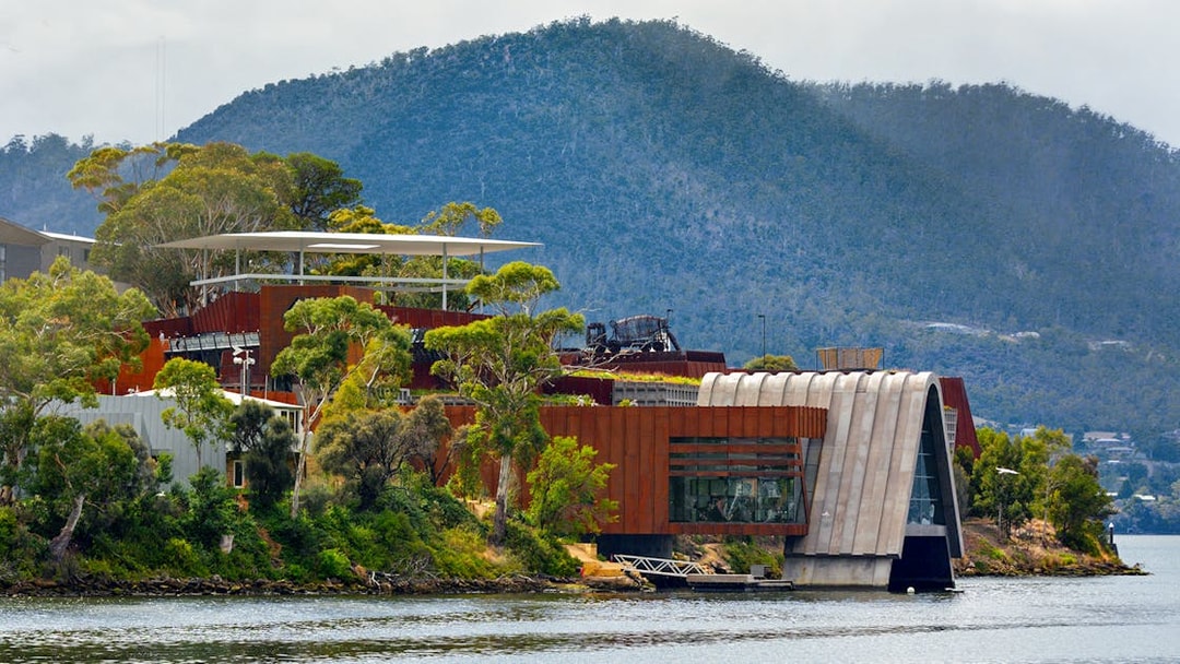 MONA museum with Mt Wellington in the background, Hobart, Tasmania.