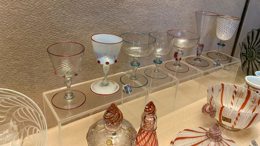 Glassware display at Museo del Bargello, Florence.