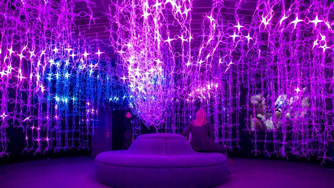 Interactive light installation at Mythos Mozart exhibit.
