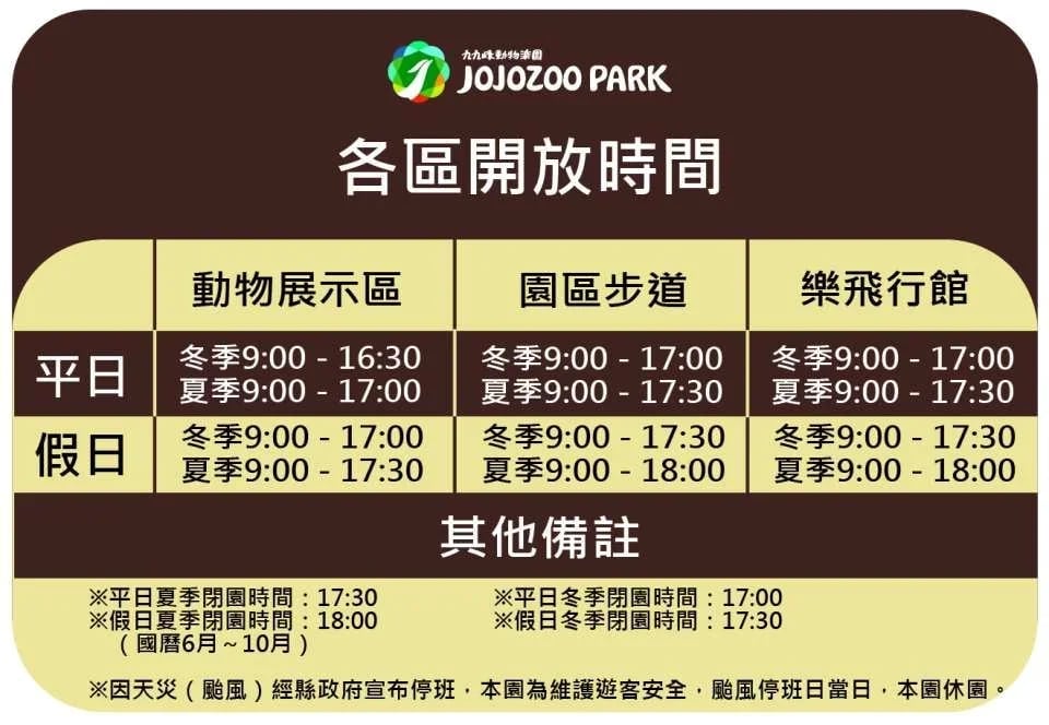 Nantou Jojozoo Park Tickets