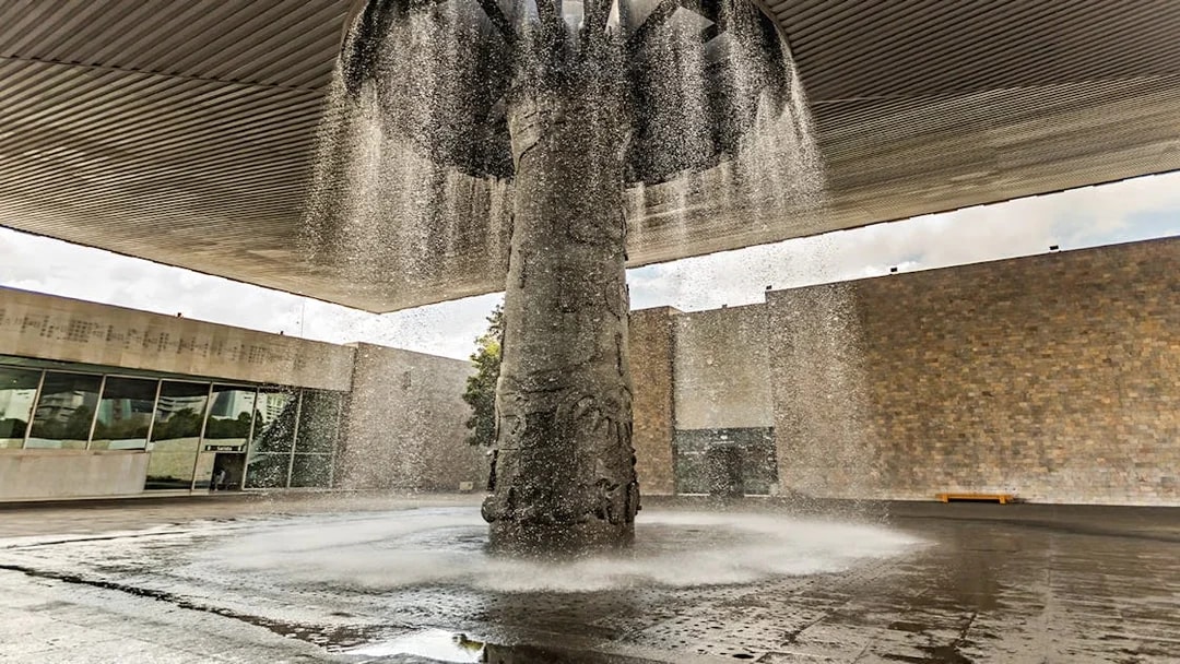 Fountain at the entrance of the National Museum of Anthropology, Mexico City.