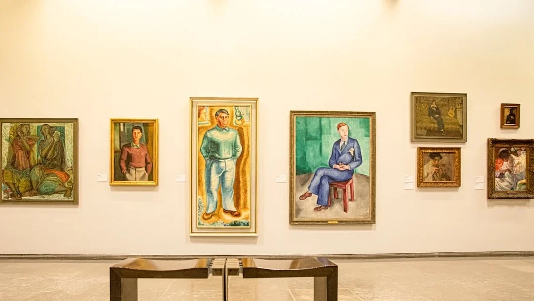 Paintings displayed at the National Museum of Contemporary Art.