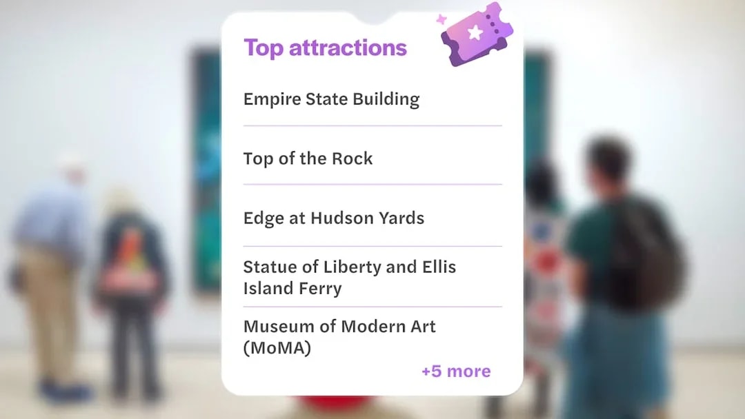 New York C3 by CityPASS attractions list including Empire State Building and MoMA.