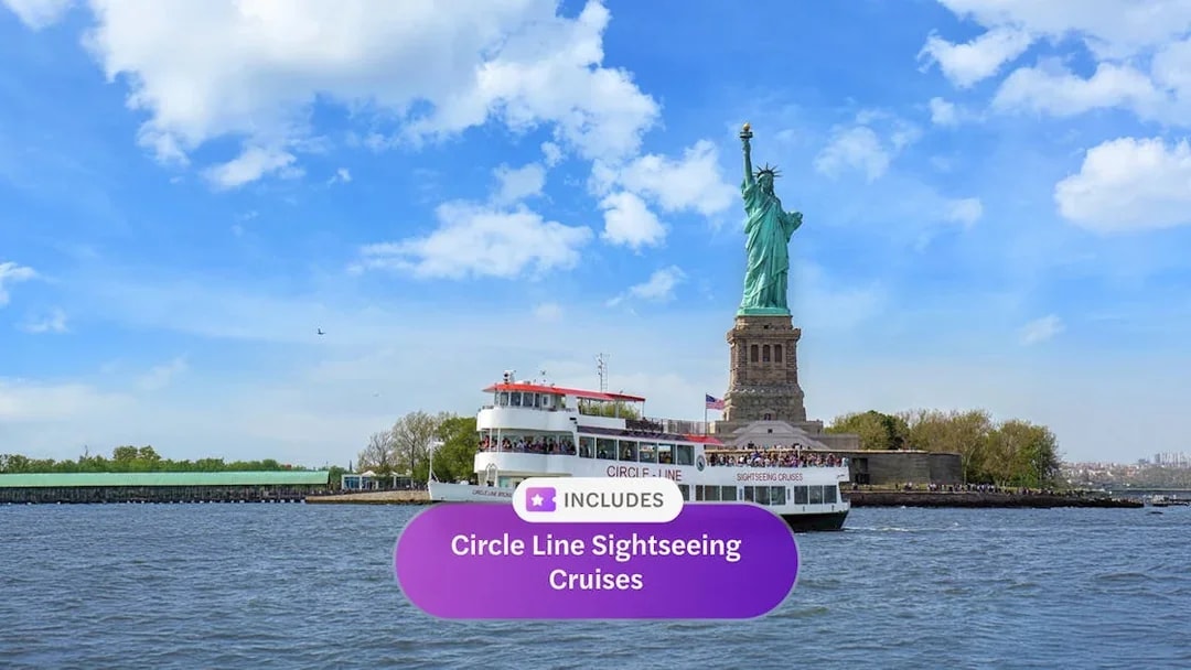 Circle Line cruise near Statue of Liberty, New York City.