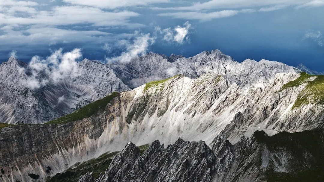 Nordkette mountain range view from Top of Innsbruck, Austria.
