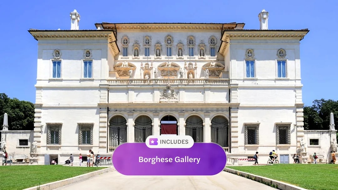 Borghese Gallery facade in Rome, included with Omnia Card and Roma Pass.