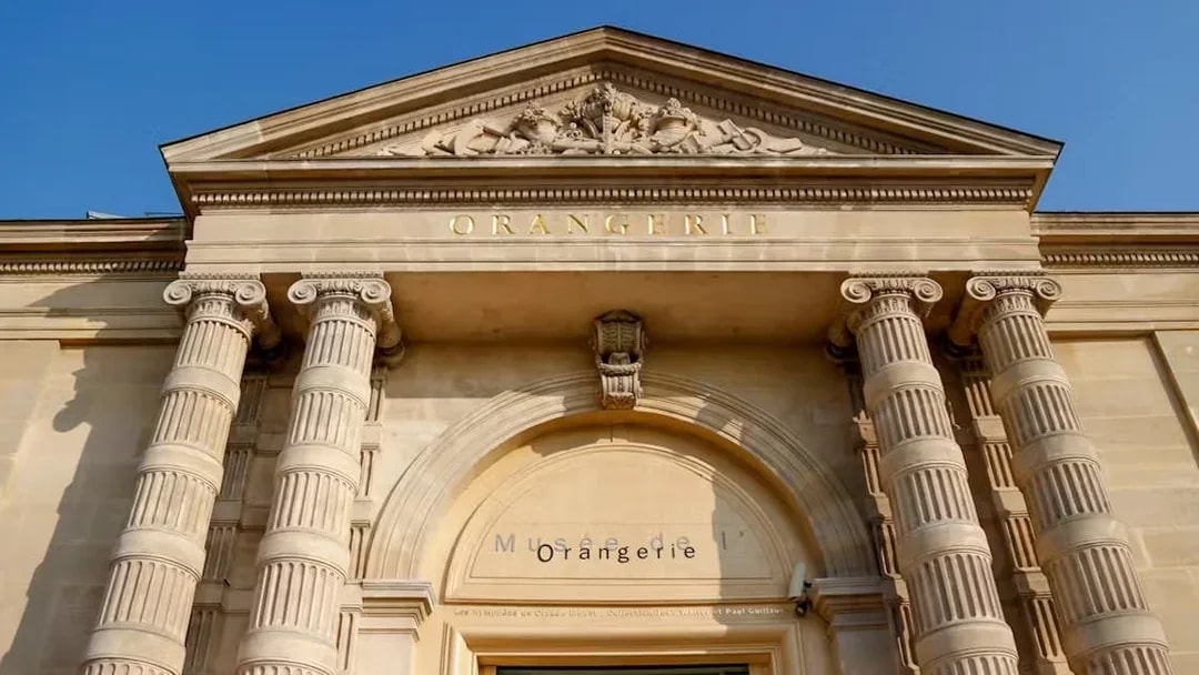 Orangerie Museum entrance with classical columns in Paris.