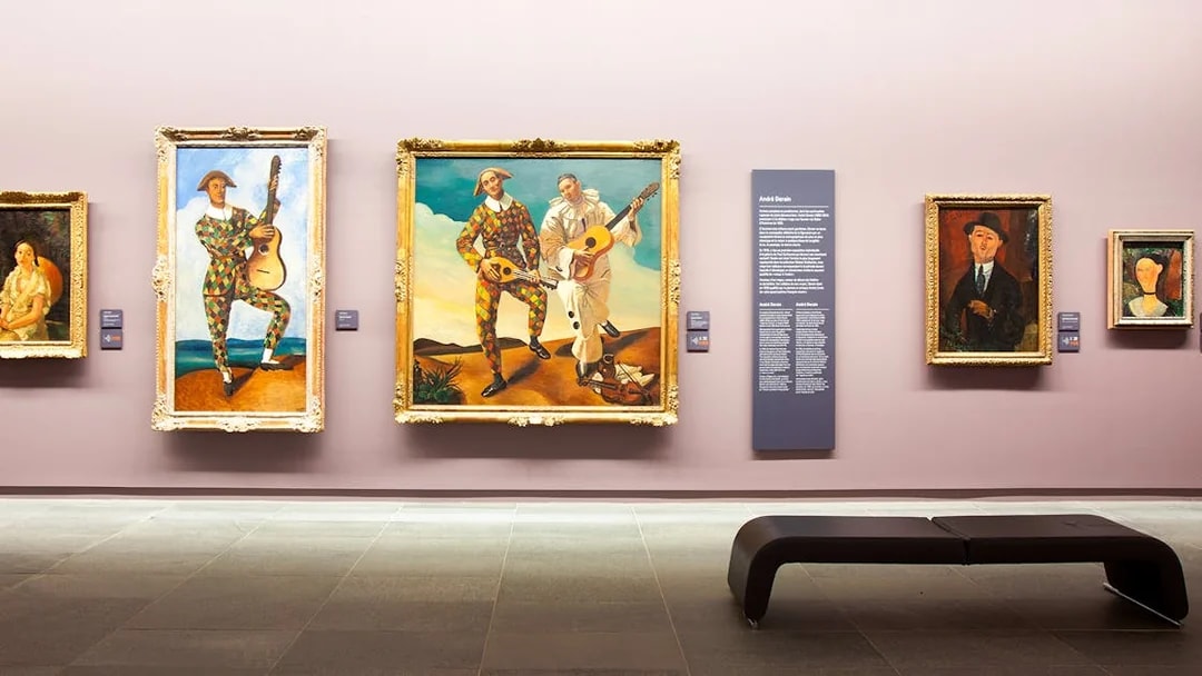 Paintings displayed inside Orangerie Museum, Paris.
