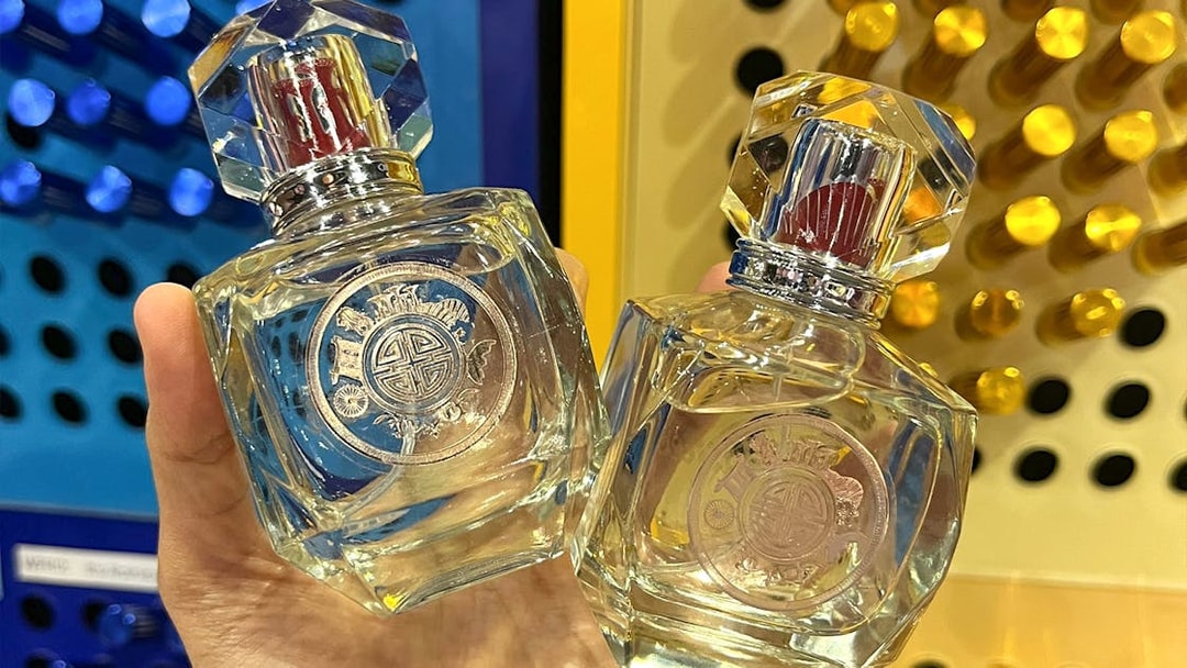 Perfume bottles at Scentopia Sentosa, Singapore.