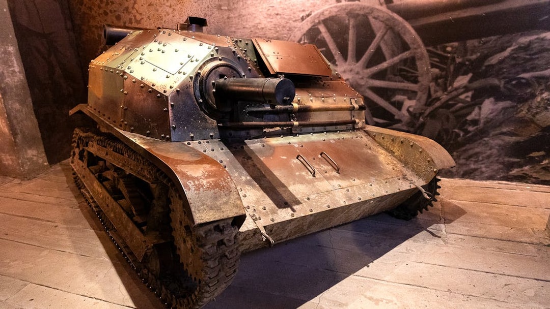 Tank exhibit at the beginning of war display inside Oskar Schindler's Factory.