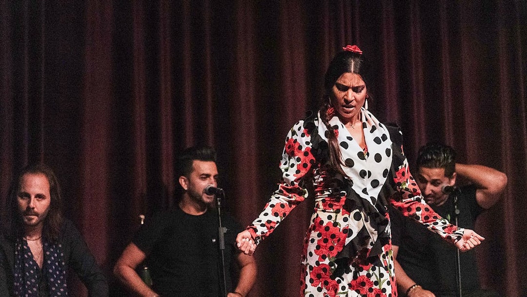 Flamenco dancers performing at Palau Dalmases, Barcelona.