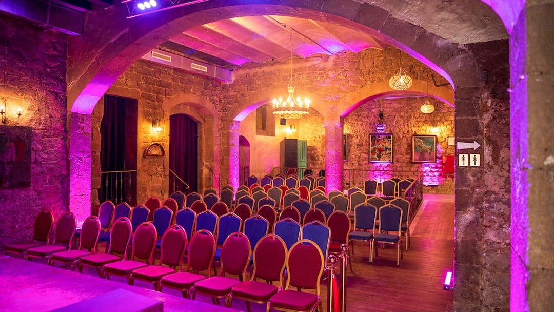 Interior of Palau Dalmases set for a flamenco show in Barcelona.