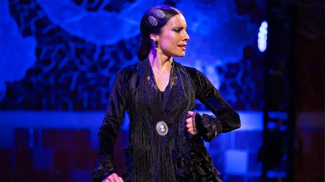 Flamenco dancer performing at Palau de La Música Catalana Gran Gala Flamenco.