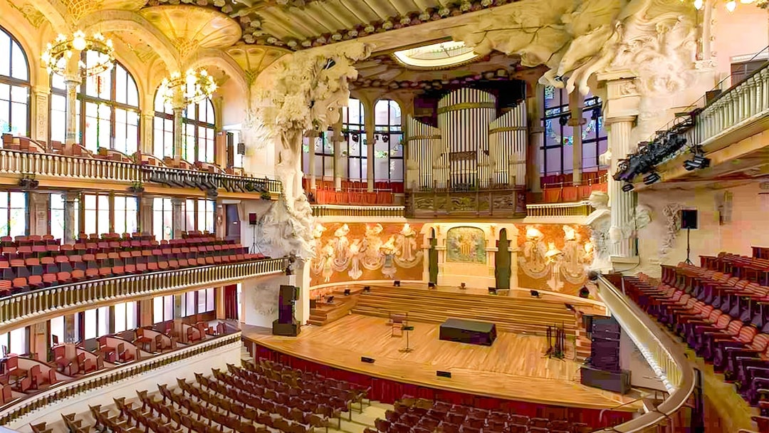 Palau de La Música Catalana interior, venue for Gran Gala Flamenco Show in Barcelona.