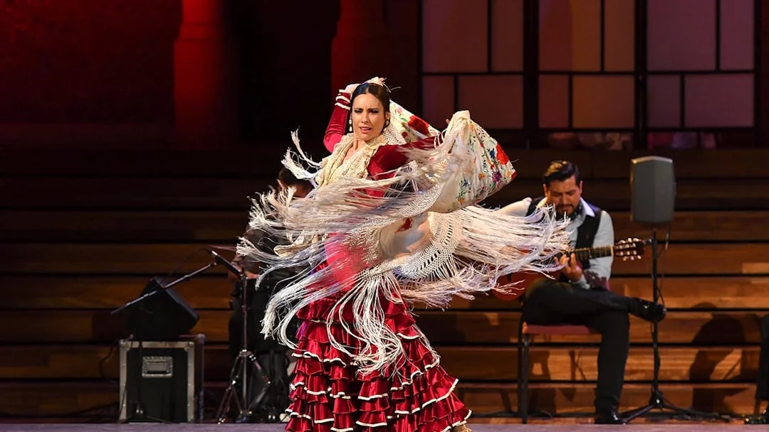 Flamenco dancer performing at Palau de La Música Catalana, Barcelona.