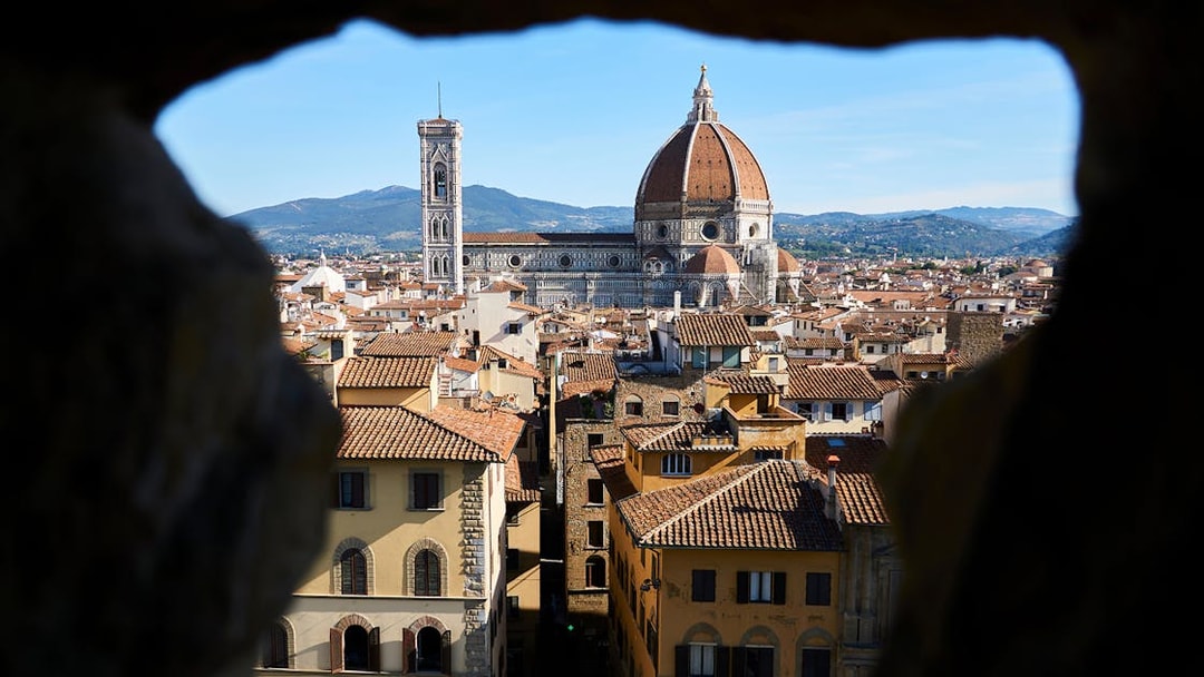 View of Florence Cathedral from Palazzo secret passage.