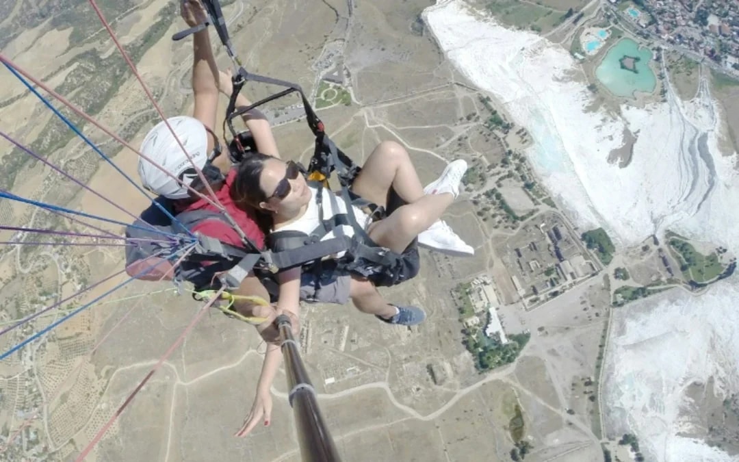 Pamukkale: Tandem Paragliding Flight Over Travertines & Hierapolis With Hotel Transfers Image 2