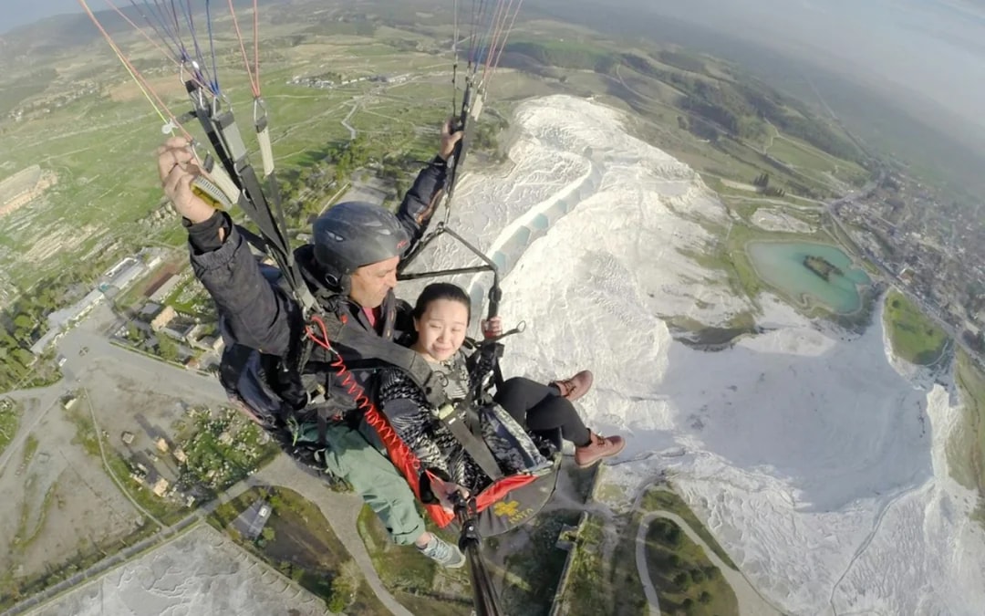 Pamukkale: Tandem Paragliding Flight Over Travertines & Hierapolis With Hotel Transfers Image 3