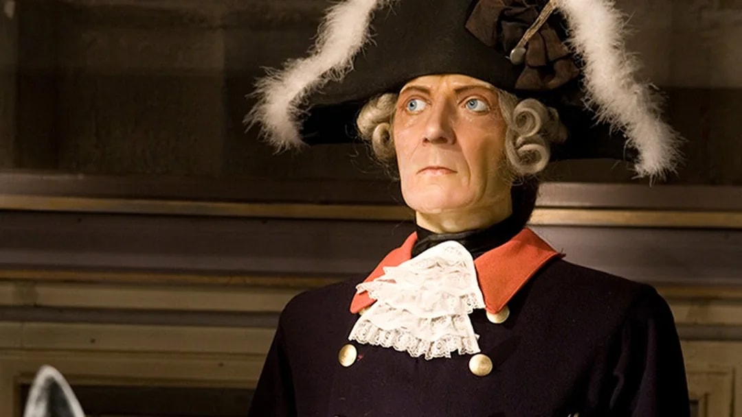 Wax figure in historical attire at Panoptikum, Hamburg.