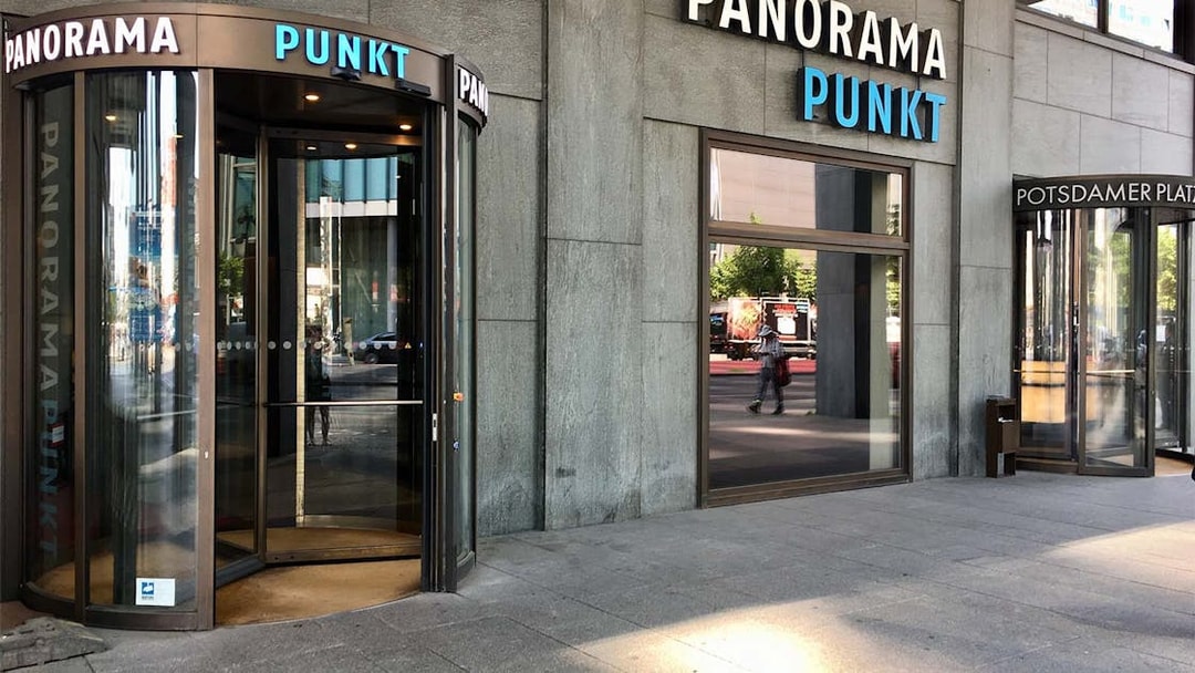 Entrance to Panoramapunkt Berlin at Potsdamer Platz.