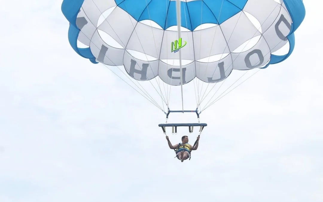 Parasailing Experience over Nusa Dua Sea with Equipment and Hotel Pickup Image 1