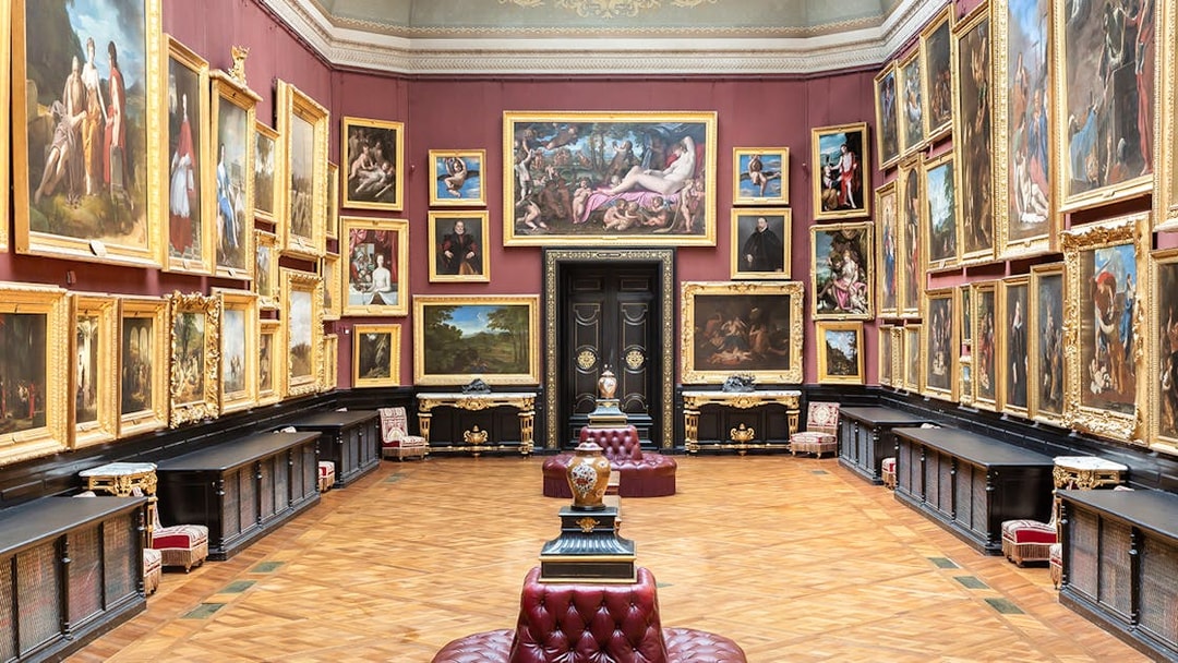 Chateau of Chantilly art gallery with classic paintings and ornate decor.