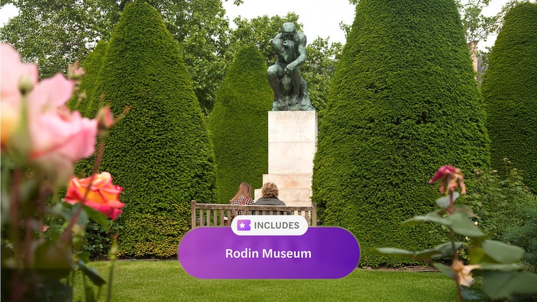 Rodin Museum garden with The Thinker statue, Paris Museum pass.