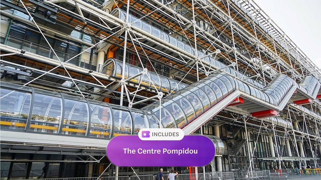 Centre Pompidou exterior with exposed structural elements, Paris Museum pass.