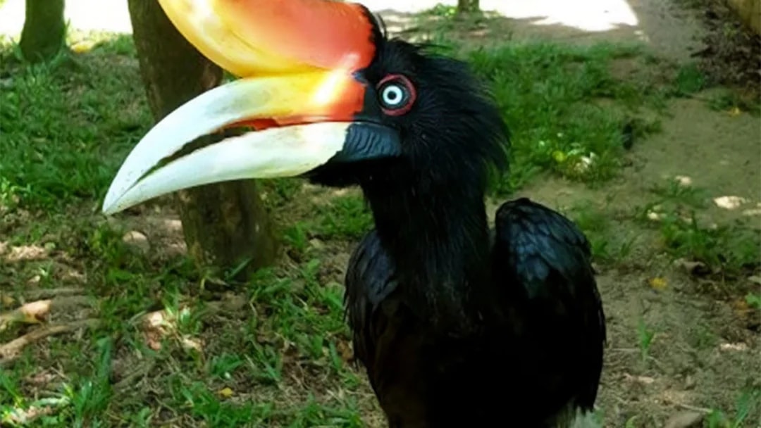 Hornbill at Penang Bird Park, Malaysia.