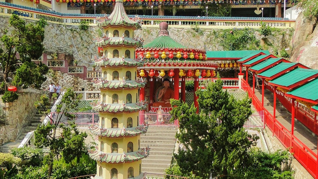 Pagoda and lanterns at Kek Lok Si Temple, Penang Hill tour.