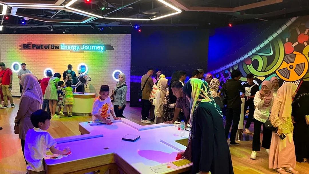 Visitors engaging with interactive exhibits at Petrosains, The Discovery Centre in Kuala Lumpur.