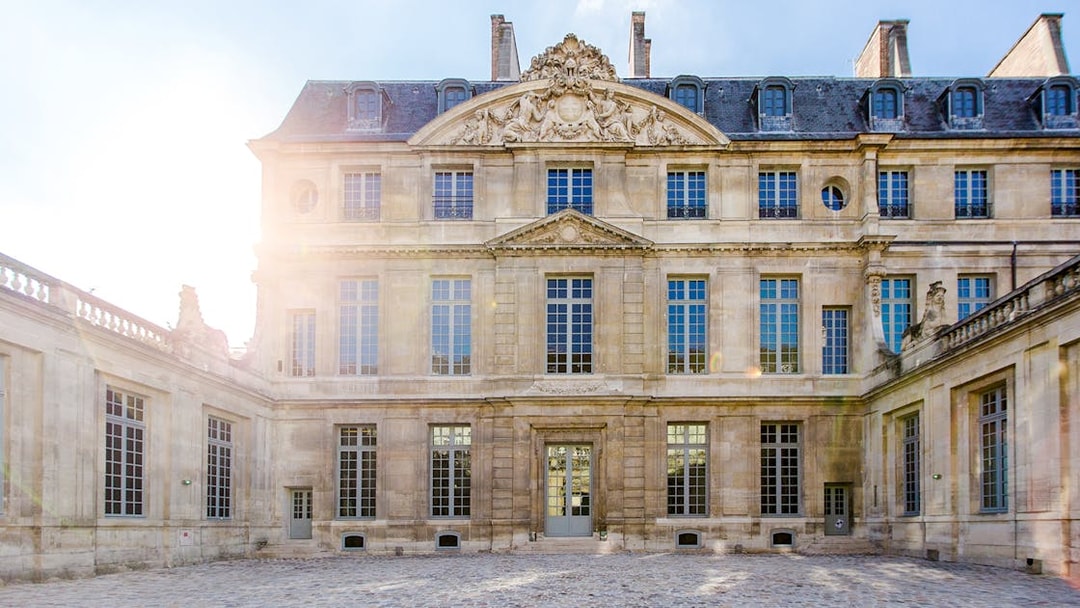 Facade of the Picasso Museum in Paris, France, showcasing its classic architecture.