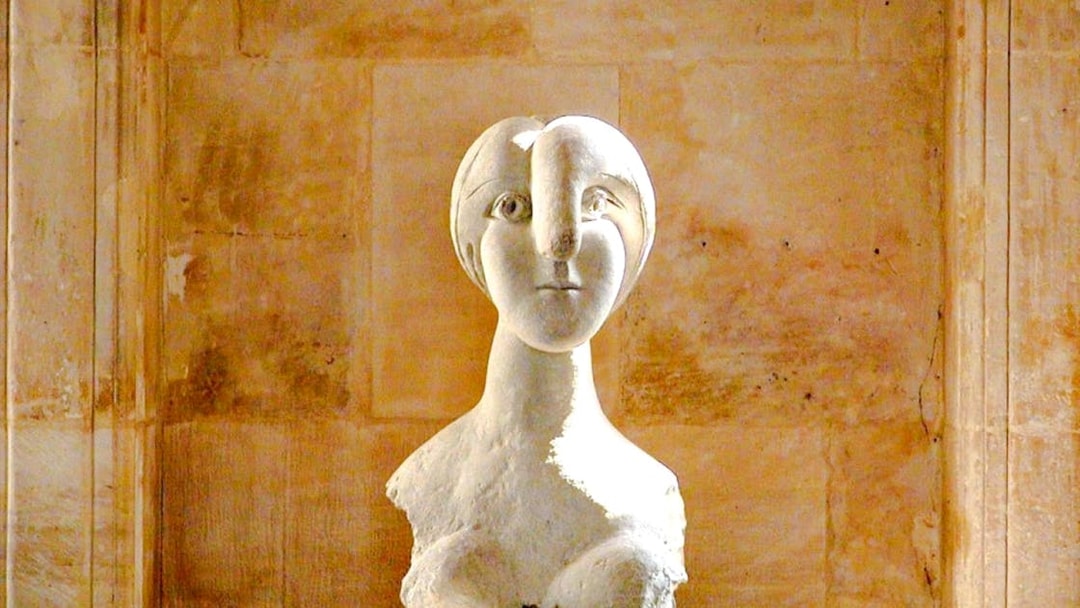 Bust sculpture inside Picasso Museum, Paris, France.