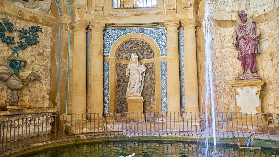 Grotto of Moses statues and fountain inside Pitti Palace, Florence.