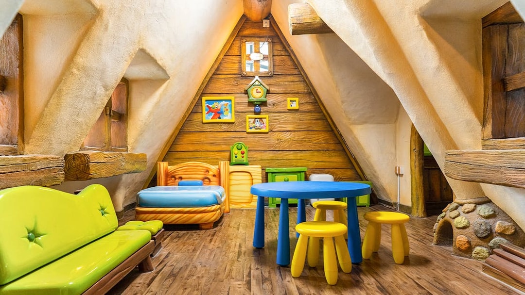 Children's playroom with colorful furniture at Pororo Park Singapore.