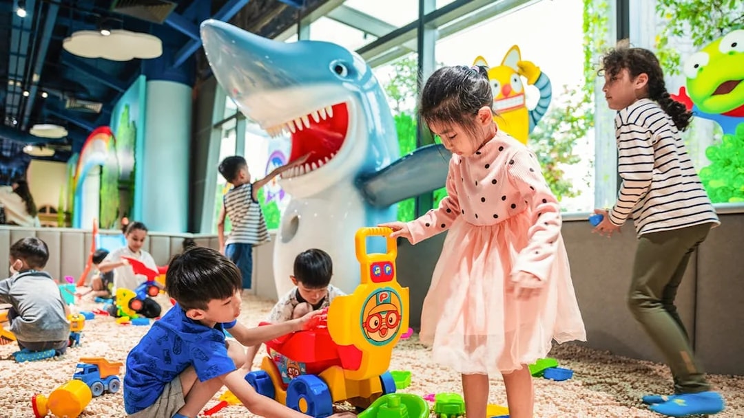 Children playing with toys at Pororo Park Singapore.