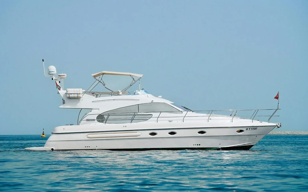 Luxury yacht cruising in Dubai waters.
