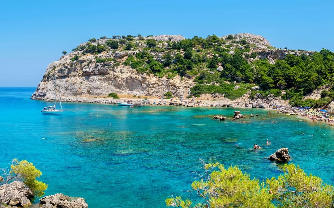 Rhodes: All-Inclusive 3-Hour Catamaran Cruise to Anthony Quinn, Ladiko & Caves Image 3