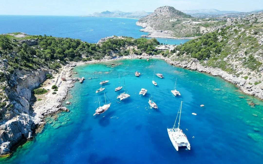 Rhodes: All-Inclusive 3-Hour Catamaran Cruise to Anthony Quinn, Ladiko & Caves Image 9