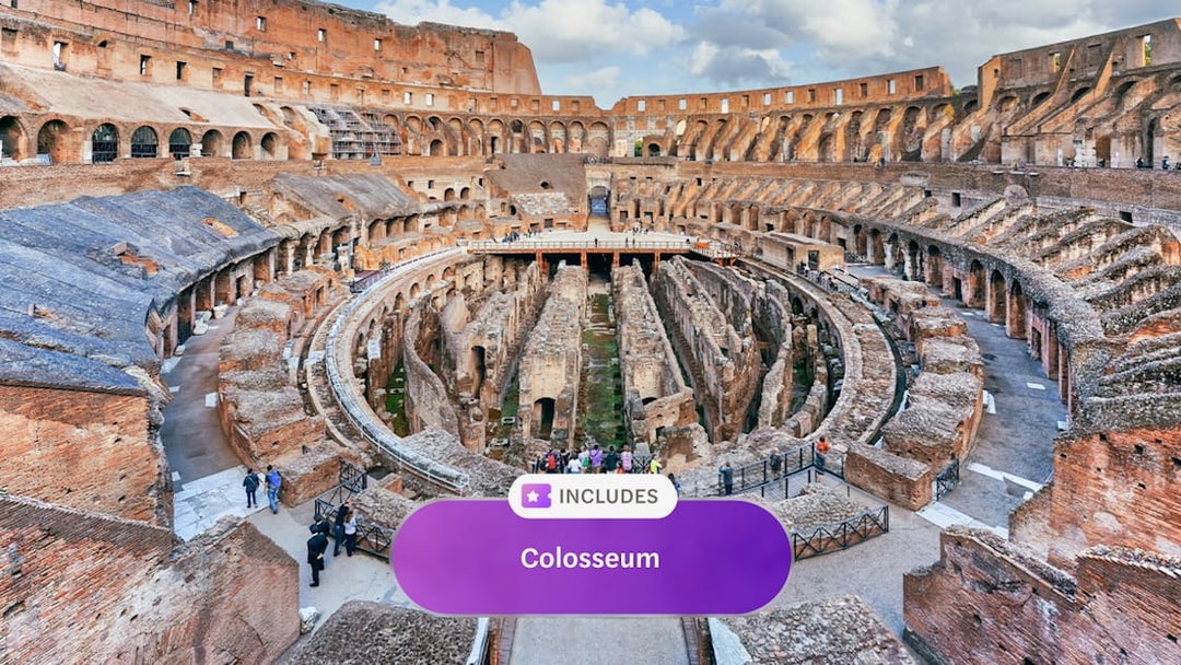 Colosseum interior view, Rome Super Pass with public transport.