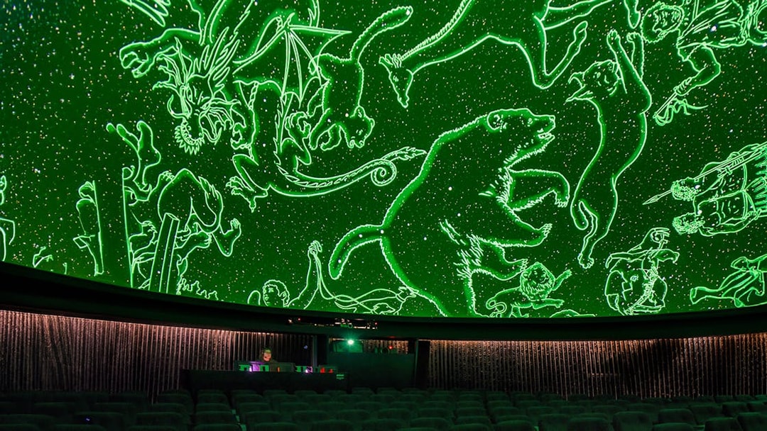 Constellations projected on Royal Observatory Planetarium dome interior.