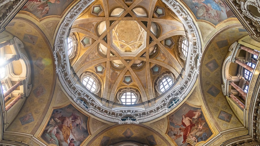 Royal Palace Museum dome with intricate frescoes and architectural details.