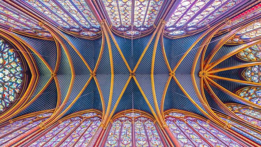 Sainte Chapelle stained glass ceiling, Paris.